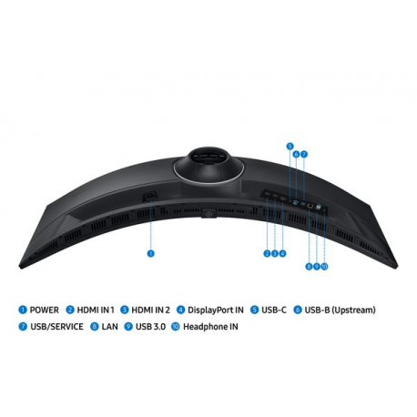 Samsung ViewFinity S9 S49C950UAU - S95UC Series - LED monitor - curved - 49" - 5120 x 1440 Dual Quad HD @ 120 Hz - VA - 350 cd / m² - 3000:1 - DisplayHDR 400 - 5 ms - 2xHDMI, DisplayPort, USB-C - speakers - black - 1
