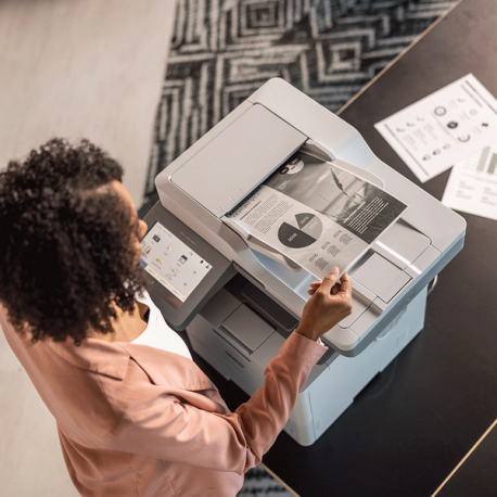 Brother MFC-L6910DN - Multifunction printer - B / W - laser - A4 / Legal (media) - up to 50 ppm (copying) - up to 50 ppm (printing) - 520 sheets - 33.6 Kbps - USB 2.0, Gigabit LAN, Wi-Fi(n), NFC, USB 2.0 host - 3