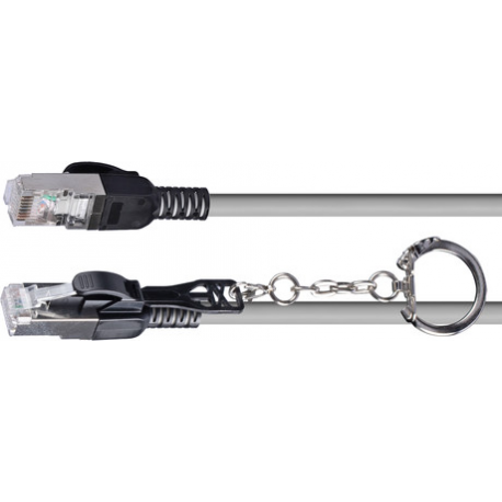 Lindy - Patch cable - RJ-45 (M) to RJ-45 (M) - 2 m - 6 mm - S / FTP, PiMF - CAT 6a - halogen-free, snagless - grey - 0