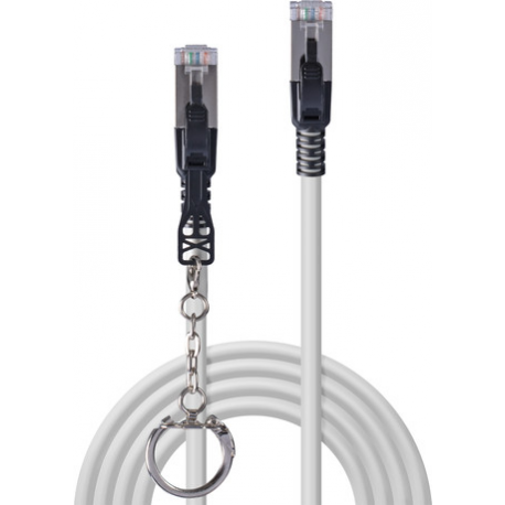 Lindy - Patch cable - RJ-45 (M) to RJ-45 (M) - 2 m - 6 mm - S / FTP, PiMF - CAT 6a - halogen-free, snagless - grey - 1