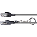 Lindy - Patch cable - RJ-45 (M) to RJ-45 (M) - 3 m - 6 mm - S / FTP, PiMF - CAT 6a - halogen-free, snagless - grey
