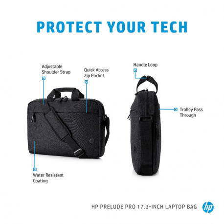 HP Prelude - Notebook carrying case - 13.3" - 17.3" - for OMEN by HP 16, 17; HP 15; ENVY x360; Pavilion Aero 13; Pavilion Gaming 15; Pavilion x360 - 14