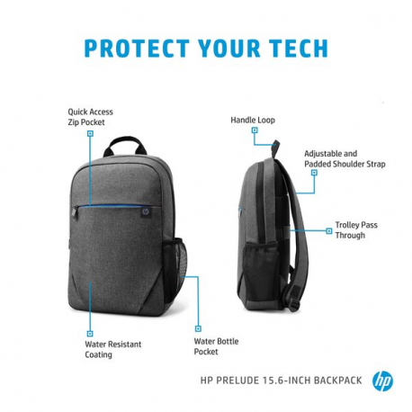 HP Prelude - Notebook carrying backpack - 13.3" - 15.6" - for HP 15; ENVY x360; Pavilion Aero 13; Pavilion Gaming 15; Pavilion x360; Pro x360 - 8