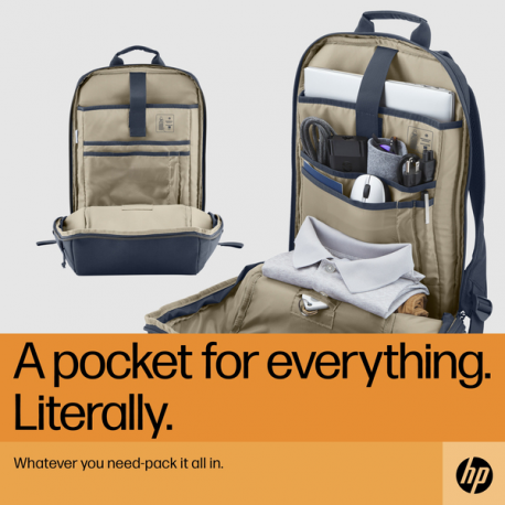 HP Travel - Notebook carrying backpack - up to 15.6" - blue nights - for Victus by HP Laptop 15; Laptop 14, 15, 15s; Pavilion x360 Laptop - 5
