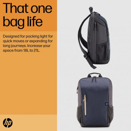 HP Travel - Notebook carrying backpack - up to 15.6" - blue nights - for Victus by HP Laptop 15; Laptop 14, 15, 15s; Pavilion x360 Laptop - 11