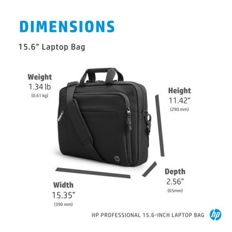 HP Professional - Notebook carrying case - 15.6" - atlantic blue internal lining - 6