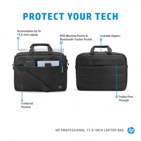 HP Professional - Notebook carrying case - 15.6" - atlantic blue internal lining - 11