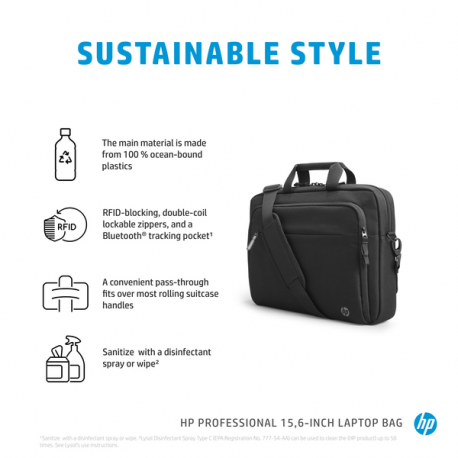 HP Professional - Notebook carrying case - 15.6" - atlantic blue internal lining - 17