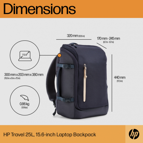 HP Travel - Notebook carrying backpack - up to 15.6" - forged iron - for Victus by HP Laptop 15; Laptop 15, 15s; Pavilion x360 Laptop - 6