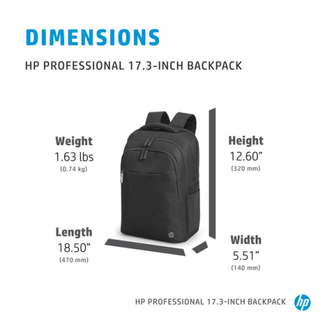 HP Professional - Notebook carrying backpack - 17.3" - atlantic blue internal lining - 12