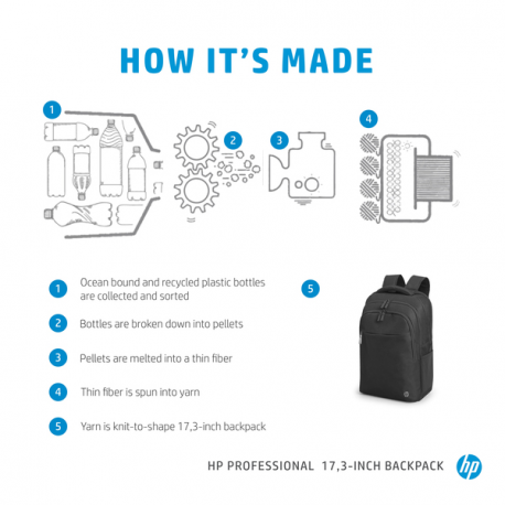 HP Professional - Notebook carrying backpack - 17.3" - atlantic blue internal lining - 16