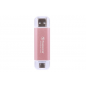 Transcend ESD310P - SSD - 512 GB - external (portable) - USB 3.2 Gen 2x1 (USB-C connector) - pink