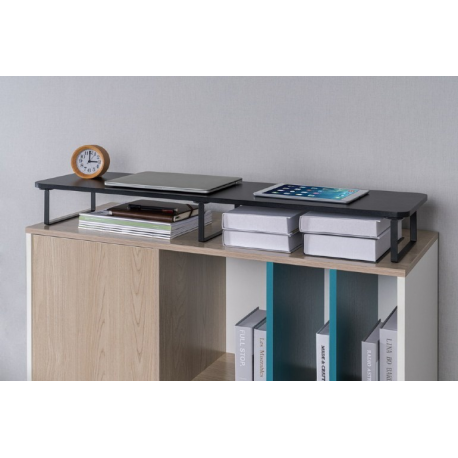 Gembird MS-TABLE2-01 - Stand - long rectangle - for 2 monitors / notebook - plastic, particle board, steel - black - desktop - 6