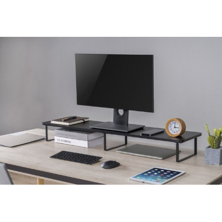 Gembird MS-TABLE2-01 - Stand - long rectangle - for 2 monitors / notebook - plastic, particle board, steel - black - desktop - 8