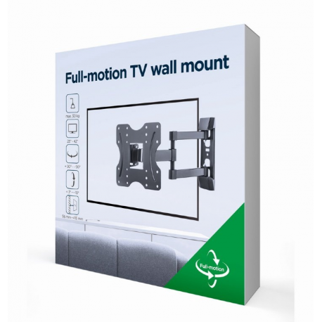 Gembird WM-42ST-02 - Mounting kit (single arm mount) - for LCD TV - full motion - plastic, steel - screen size: 23"-42" - wall-mountable - 9