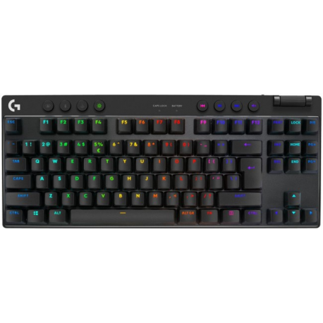 Logitech G PRO X TKL - Keyboard - gaming - backlit - Bluetooth, 2.4 GHz - QWERTY - US International - key switch: Tactile - black - 0