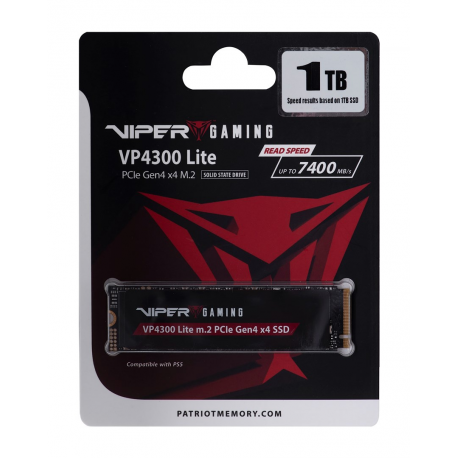 Patriot Viper VP4300 Lite - SSD - 1 TB - gaming - internal - M.2 2280 - PCIe 4.0 x4 (NVMe) - 1