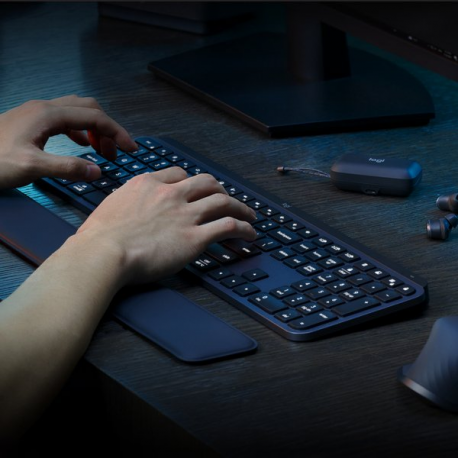 Logitech MX Keys S - Keyboard - backlit - wireless - Bluetooth LE - AZERTY - Belgium - key switch: Scissor-Key - graphite - 2
