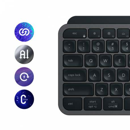 Logitech MX Keys S - Keyboard - backlit - wireless - Bluetooth LE - AZERTY - Belgium - key switch: Scissor-Key - graphite - 4