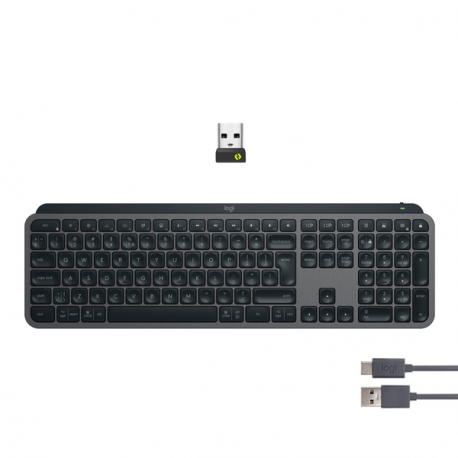 Logitech MX Keys S - Keyboard - backlit - wireless - Bluetooth LE - AZERTY - Belgium - key switch: Scissor-Key - graphite - 5