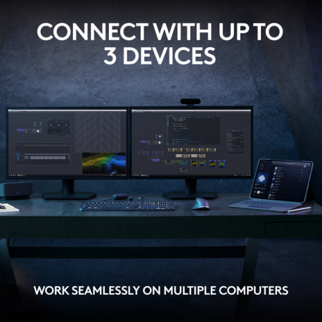Logitech MX Keys S - Keyboard - backlit - wireless - Bluetooth LE - AZERTY - Belgium - key switch: Scissor-Key - graphite - 10