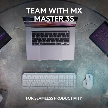 Logitech MX Keys S - Keyboard - backlit - wireless - Bluetooth LE - AZERTY - Belgium - key switch: Scissor-Key - graphite - 14