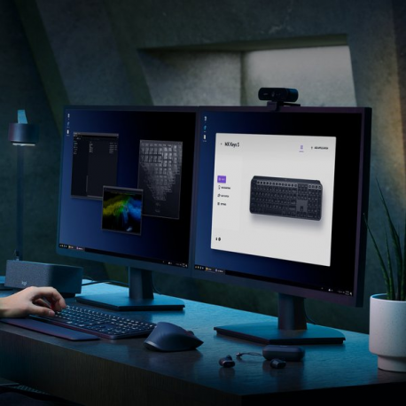 Logitech MX Keys S - Keyboard - backlit - wireless - Bluetooth LE - AZERTY - Belgium - key switch: Scissor-Key - graphite - 18