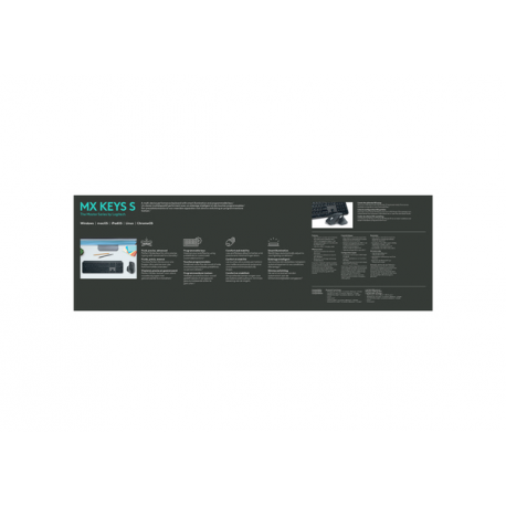 Logitech MX Keys S - Keyboard - backlit - wireless - Bluetooth LE - AZERTY - Belgium - key switch: Scissor-Key - graphite - 23