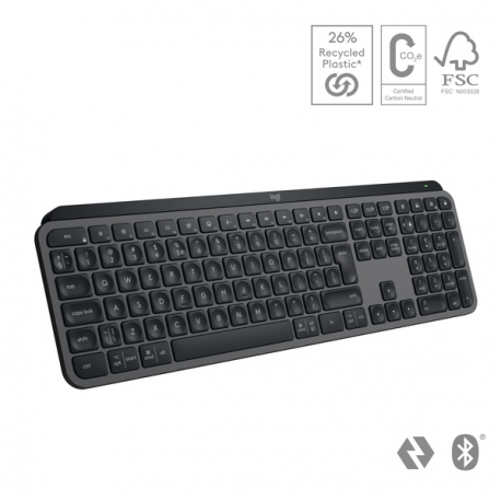 Logitech MX Keys S - Keyboard - backlit - wireless - Bluetooth LE - AZERTY - Belgium - key switch: Scissor-Key - graphite - 25