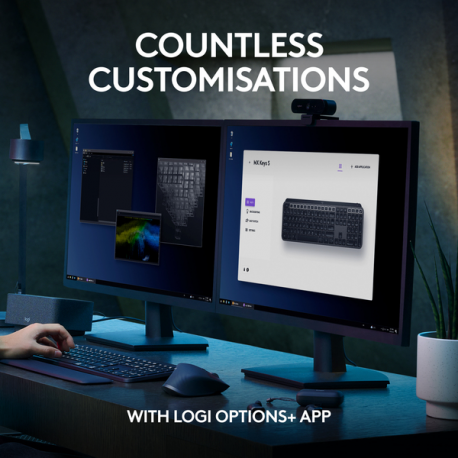 Logitech MX Keys S - Keyboard - backlit - wireless - Bluetooth LE - AZERTY - Belgium - key switch: Scissor-Key - graphite - 34