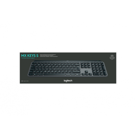 Logitech MX Keys S - Keyboard - backlit - wireless - Bluetooth LE - AZERTY - Belgium - key switch: Scissor-Key - graphite - 37
