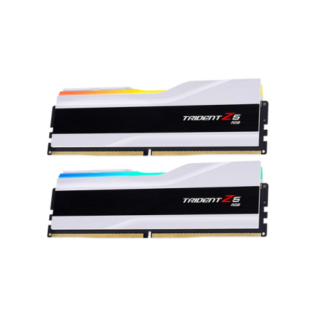G.Skill Trident Z5 RGB - DDR5 - kit - 32 GB: 2 x 16 GB - DIMM 288-pin - 6000 MHz  /  PC5-48000 - CL36 - 1.35 V - unbuffered - on-die ECC - matt white - 1