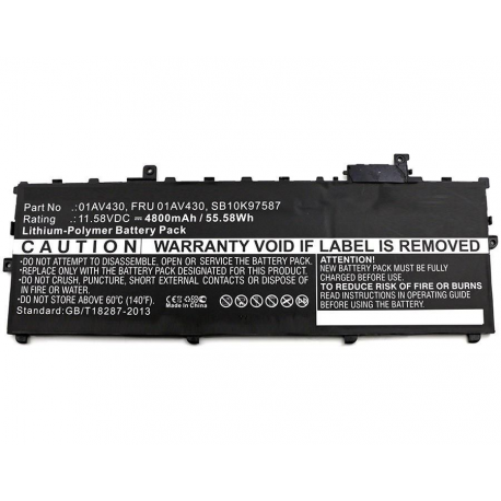 CoreParts - Laptop battery - lithium polymer - 4800 mAh - 55.6 Wh - black - for Lenovo ThinkPad X1 Carbon (5th Gen) 20HQ, 20HR - 0