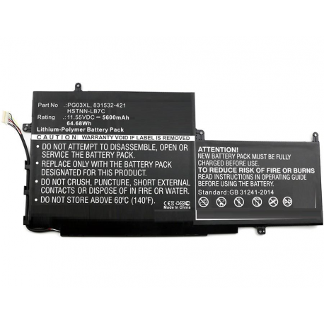 CoreParts - Laptop battery - lithium polymer - 5600 mAh - 64.7 Wh - black - for HP Spectre x360 Laptop 15-ap011dx - 0