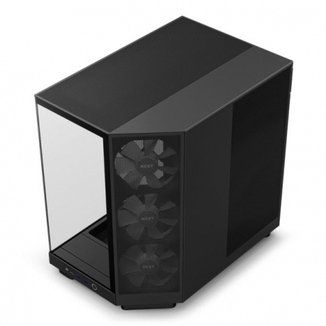 NZXT H series H6 Flow RGB - Mid tower - ATX - windowed side panel (tempered glass) - no power supply - matte black - USB/Audio - 12