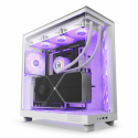 NZXT H series H6 Flow RGB - Mid tower - ATX - windowed side panel (tempered glass) - no power supply - matt white - USB/Audio
