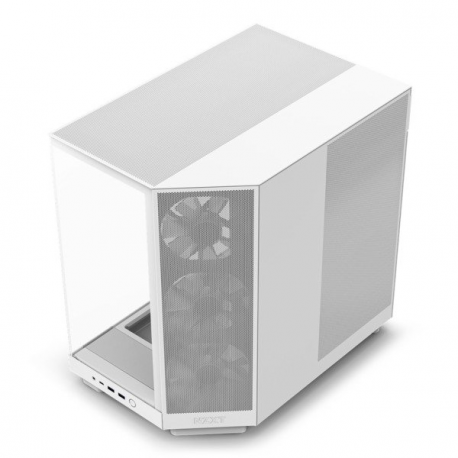 NZXT H series H6 Flow RGB - Mid tower - ATX - windowed side panel (tempered glass) - no power supply - matt white - USB/Audio - 20