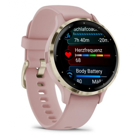 Garmin Venu 3S - 41 mm - dust rose - smart watch with band - silicone - wrist size: 110-175 mm - display 1.2" - 8 GB - Bluetooth, Wi-Fi, ANT+ - 40 g - 6
