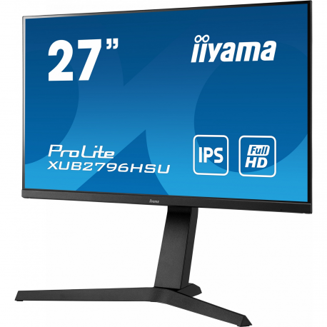 iiyama ProLite XUB2463HSU-B1 - LED monitor - 24" (23.8" viewable) - 1920 x 1080 Full HD (1080p) @ 100 Hz - IPS - 250 cd / m² - 1300:1 - 3 ms - HDMI, DisplayPort - speakers - black, matte - 1