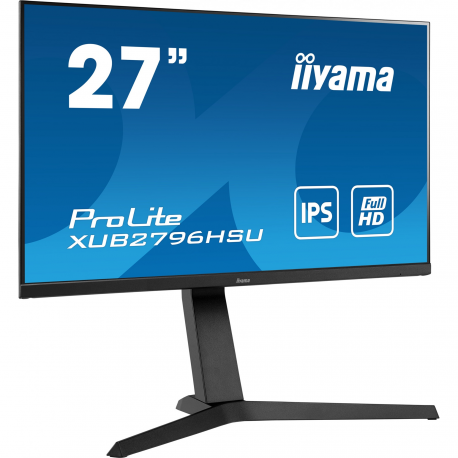 iiyama ProLite XUB2463HSU-B1 - LED monitor - 24" (23.8" viewable) - 1920 x 1080 Full HD (1080p) @ 100 Hz - IPS - 250 cd / m² - 1300:1 - 3 ms - HDMI, DisplayPort - speakers - black, matte - 4