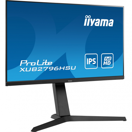 iiyama ProLite XUB2463HSU-B1 - LED monitor - 24" (23.8" viewable) - 1920 x 1080 Full HD (1080p) @ 100 Hz - IPS - 250 cd / m² - 1300:1 - 3 ms - HDMI, DisplayPort - speakers - black, matte - 9