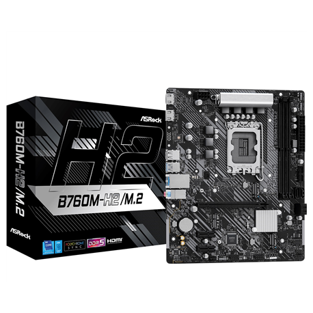ASRock B760M-H2 / M.2 - Motherboard - micro ATX - LGA1700 Socket - B760 Chipset - USB 3.2 Gen 1 - 2.5 Gigabit LAN - onboard graphics (CPU required) - HD Audio (8-channel) - 0