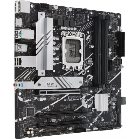 ASUS PRIME B760M-A D4-CSM - Motherboard - micro ATX - LGA1700 Socket - B760 Chipset - USB 3.2 Gen 1, USB 3.2 Gen 2, USB-C 3.2 Gen 1 - 2.5 Gigabit LAN - onboard graphics (CPU required) - HD Audio (8-channel) - 3