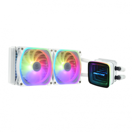 Enermax Aquafusion ADV series ELC-AQFA240-SQA-W - Processor liquid cooling system - 240mm cpu liquid cooler - (for: LGA1366, AM3+, LGA2011, FM1, FM2+, LGA2011-3, AM4, LGA2066, LGA1200, LGA1700, AM5, LGA115x Socket) - copper cold plate - 120 mm - white - 0