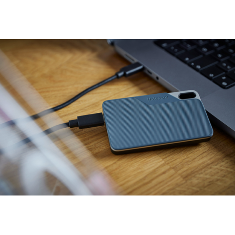 Intenso TX100 - SSD - 2 TB - external (portable) - USB 3.2 Gen 1x1 (USB-C connector) - grey-blue - 3