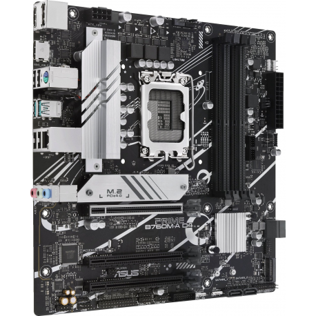 ASUS PRIME B760M-A D4-CSM - Motherboard - micro ATX - LGA1700 Socket - B760 Chipset - USB-C 3.2 Gen 1, USB 3.2 Gen 2, USB 3.2 Gen 1 - 2.5 Gigabit LAN - onboard graphics (CPU required) - HD Audio (8-channel) - 3
