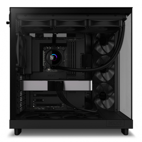 NZXT H series H6 Flow - Mid tower - ATX - windowed side panel (tempered glass) - no power supply - matte black - USB/Audio - 11