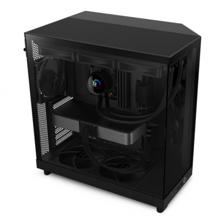 NZXT H series H6 Flow - Mid tower - ATX - windowed side panel (tempered glass) - no power supply - matte black - USB/Audio - 13