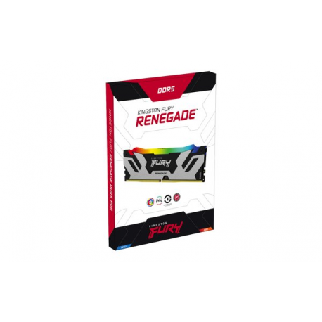 Kingston FURY Renegade RGB - DDR5 - module - 48 GB - DIMM 288-pin - 6000 MHz / PC5-48000 - CL32 - 1.35 V - unbuffered - on-die ECC - black & silver - 2