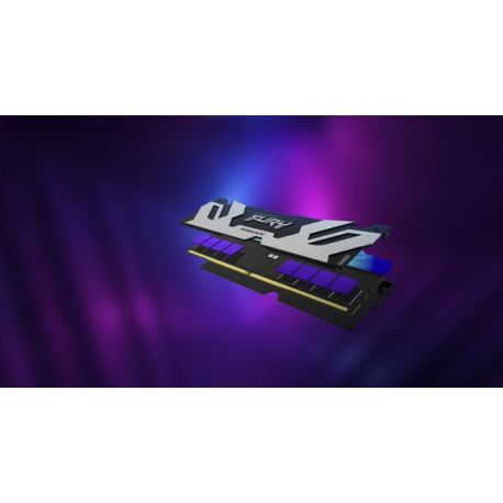 Kingston FURY Renegade RGB - DDR5 - module - 48 GB - DIMM 288-pin - 6000 MHz / PC5-48000 - CL32 - 1.35 V - unbuffered - on-die ECC - black & silver - 9